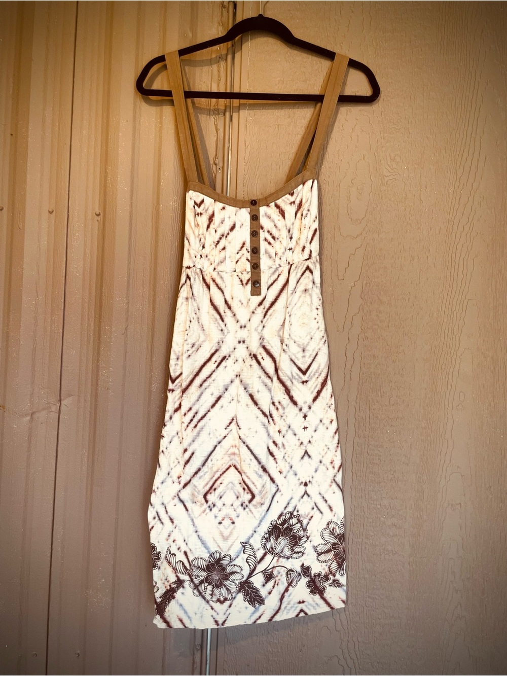 Anthro Eloise Sunny Forecast Chemise Dress Crisscross Strap Smocked Gauzy sz M - Picture 7 of 10